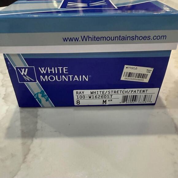 White Mountain Wedge Thong Platform Sandals Women's 8M White Rhinestone Accent - Picture 9 of 9